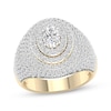 Thumbnail Image 1 of Men's Oval & Round-Cut Diamond Ring 3 ct tw 14K Yellow Gold Size 10