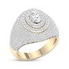 Thumbnail Image 2 of Men's Oval & Round-Cut Diamond Ring 3 ct tw 14K Yellow Gold Size 10