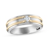 Thumbnail Image 1 of Men's Round-Cut Diamond Wedding Band 1/5 ct tw 10K Two-Tone Gold