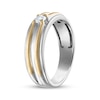 Thumbnail Image 2 of Men's Round-Cut Diamond Wedding Band 1/5 ct tw 10K Two-Tone Gold