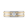 Thumbnail Image 3 of Men's Round-Cut Diamond Wedding Band 1/5 ct tw 10K Two-Tone Gold