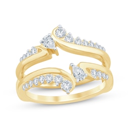 Now + Forever Pear-Shaped & Round-Cut Diamond Enhancer Ring 5/8 ct tw 14K Yellow Gold