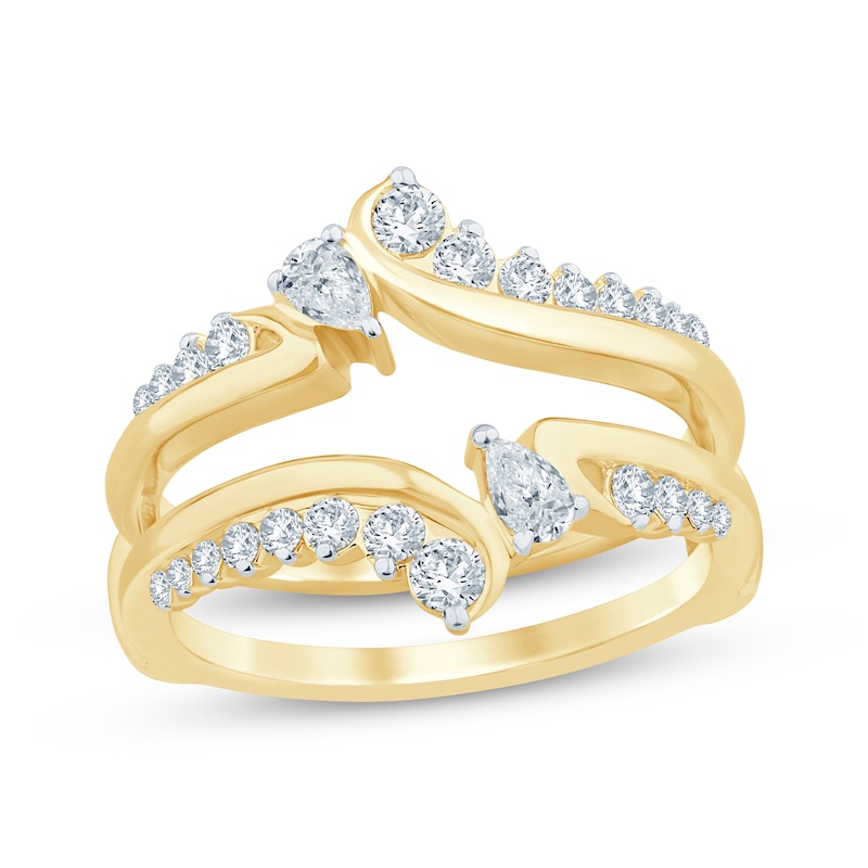 Main Image 1 of Pear-Shaped & Round-Cut Diamond Enhancer Ring 5/8 ct tw 14K Yellow Gold