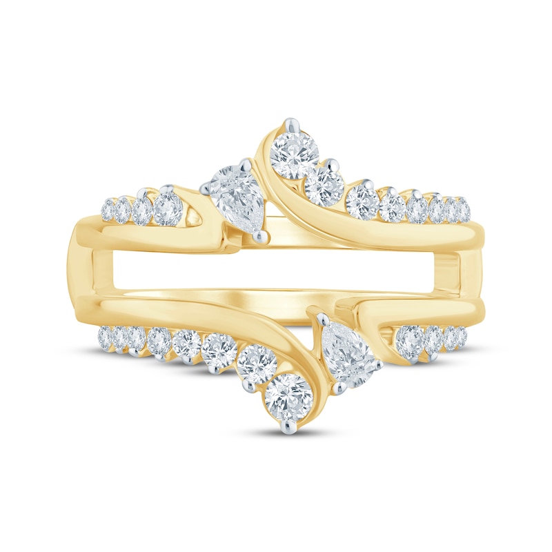 Main Image 3 of Pear-Shaped & Round-Cut Diamond Enhancer Ring 5/8 ct tw 14K Yellow Gold