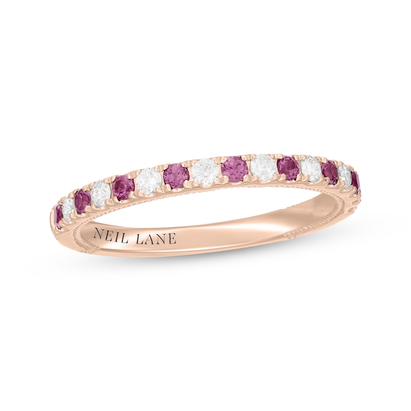 Main Image 1 of Neil Lane Diamond & Pink Tourmaline Anniversary Ring 1/5 ct tw 14K Rose Gold