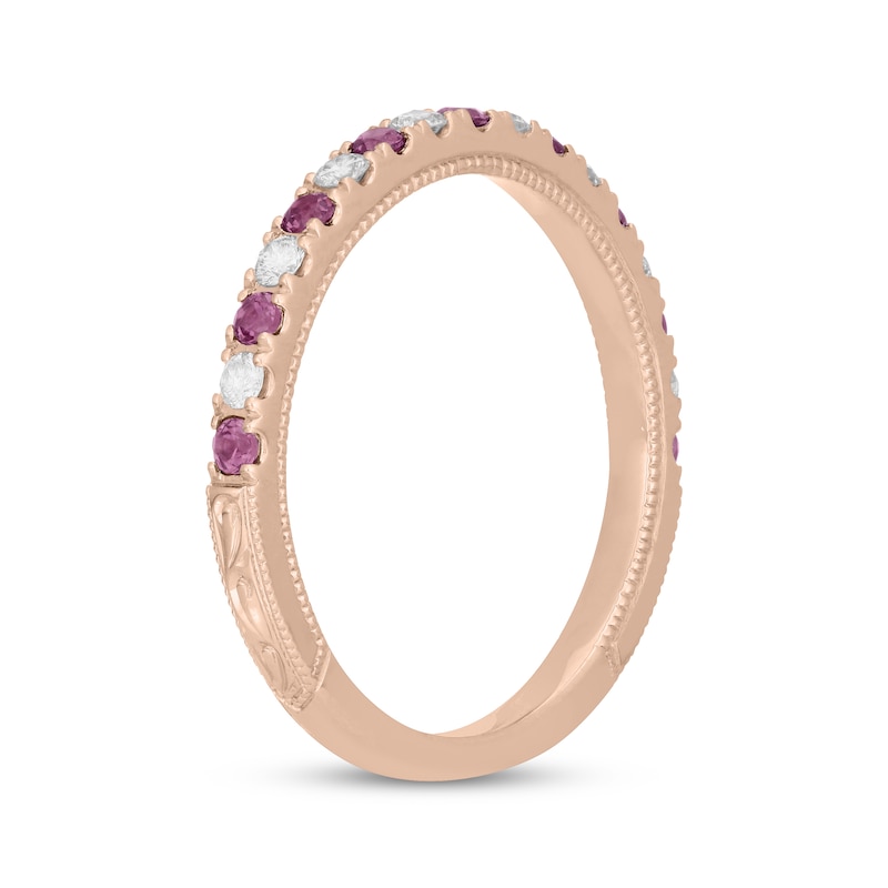 Main Image 2 of Neil Lane Diamond & Pink Tourmaline Anniversary Ring 1/5 ct tw 14K Rose Gold