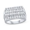 Thumbnail Image 1 of Men's Diamond Four-Row Ring 2 ct tw Sterling Silver