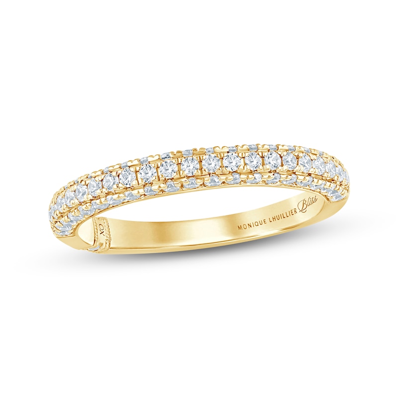 Main Image 1 of Monique Lhuillier Bliss Lab-Grown Diamond Wedding Band 1/2 ct tw 18K Yellow Gold