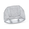 Thumbnail Image 1 of Men's Diamond Square Ring 2 ct tw Sterling Silver