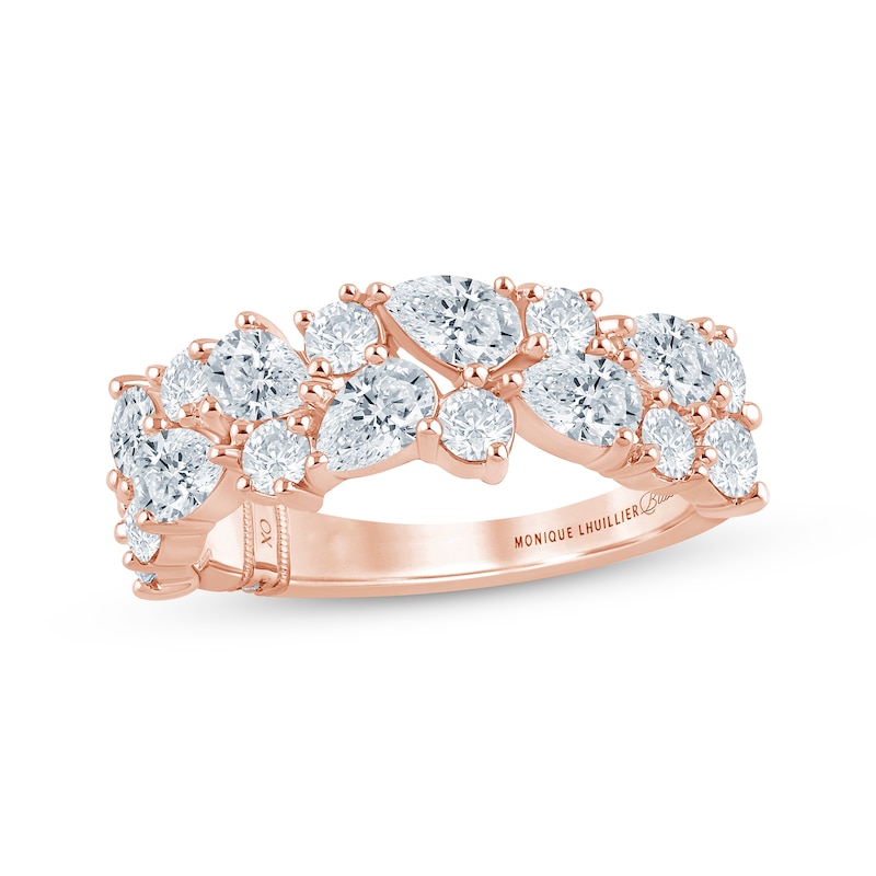 Main Image 1 of Monique Lhuillier Bliss Pear-Shaped & Round-Cut Lab-Grown Diamond Wedding Band 2 ct tw 18K Rose Gold