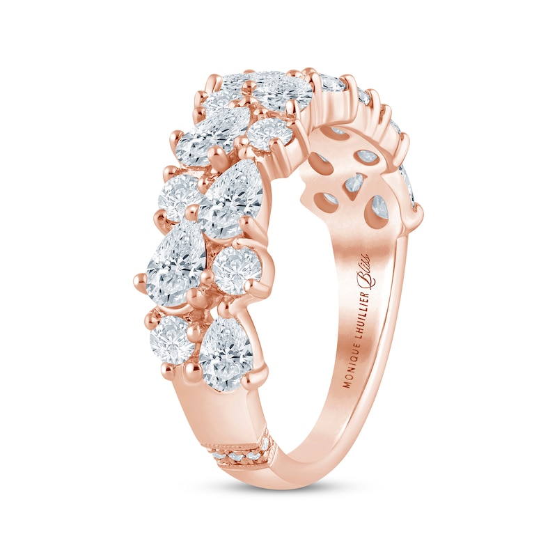 Main Image 2 of Monique Lhuillier Bliss Pear-Shaped & Round-Cut Lab-Grown Diamond Wedding Band 2 ct tw 18K Rose Gold