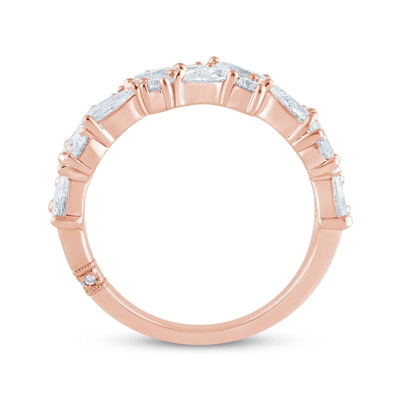 Main Image 3 of Monique Lhuillier Bliss Pear-Shaped & Round-Cut Lab-Grown Diamond Wedding Band 2 ct tw 18K Rose Gold