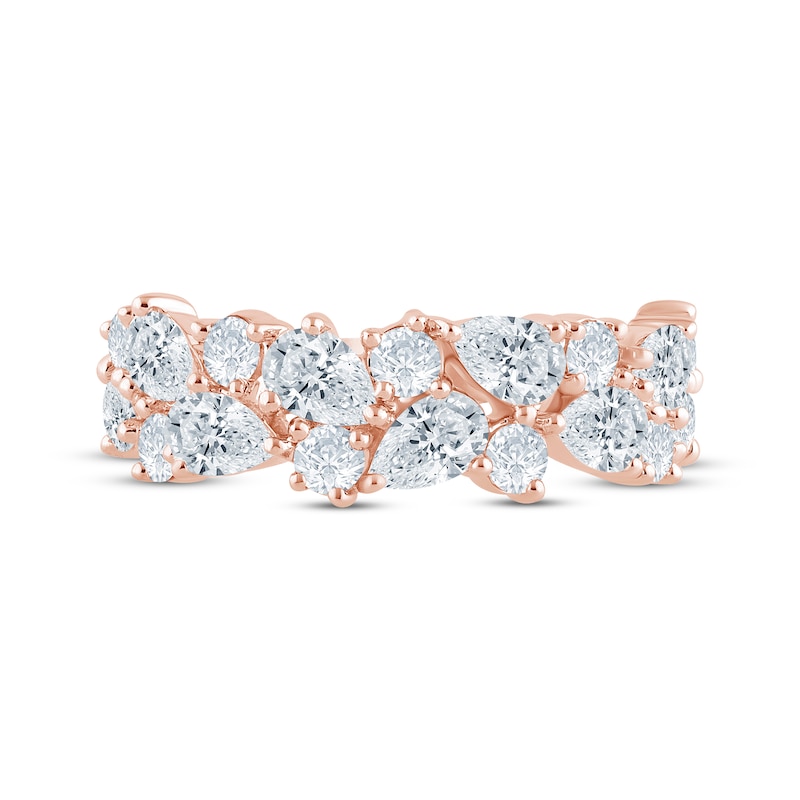 Main Image 4 of Monique Lhuillier Bliss Pear-Shaped & Round-Cut Lab-Grown Diamond Wedding Band 2 ct tw 18K Rose Gold