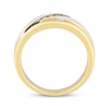 Thumbnail Image 3 of Men's Brown & White Diamond Diagonal Wedding Band 1/4 ct tw 10K Yellow Gold