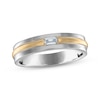 Thumbnail Image 1 of Men's Diamond Solitaire Wedding Band 1/15 ct tw 14K Two-Toned Gold