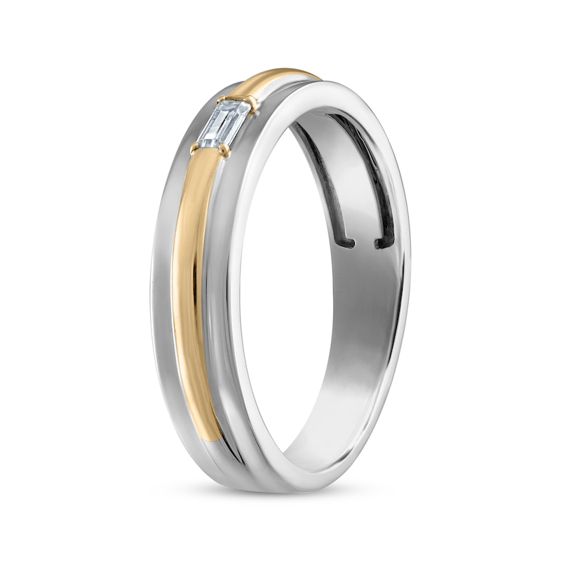 Men's Diamond Solitaire Wedding Band 1/15 ct tw 14K Two-Toned Gold | Kay