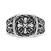 Thumbnail Image 4 of Men's Antique-Finish Fleur-De-Lis Cross Ring Stainless Steel