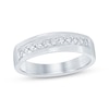 Thumbnail Image 1 of Men's Diamond Diagonal Wedding Band 1/3 ct tw 10K White Gold