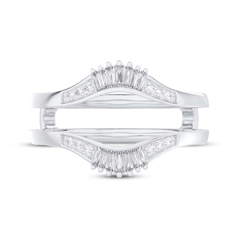 Main Image 3 of Baguette & Round-Cut Diamond Enhancer Ring 1/4 ct tw 14K White Gold