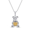 Thumbnail Image 1 of Teddy Bear Jewelry Collection Honoring St. Jude Diamond Accent Heart Necklace Sterling Silver & 10K Yellow Gold 18&quot;