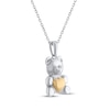 Thumbnail Image 2 of Teddy Bear Jewelry Collection Honoring St. Jude Diamond Accent Heart Necklace Sterling Silver & 10K Yellow Gold 18&quot;