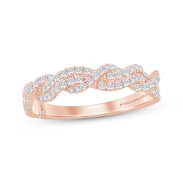 Monique Lhuillier Bliss Lab-Grown Diamond Multi-Row Twist Anniversary Ring 3/8 ct tw 18K Rose Gold