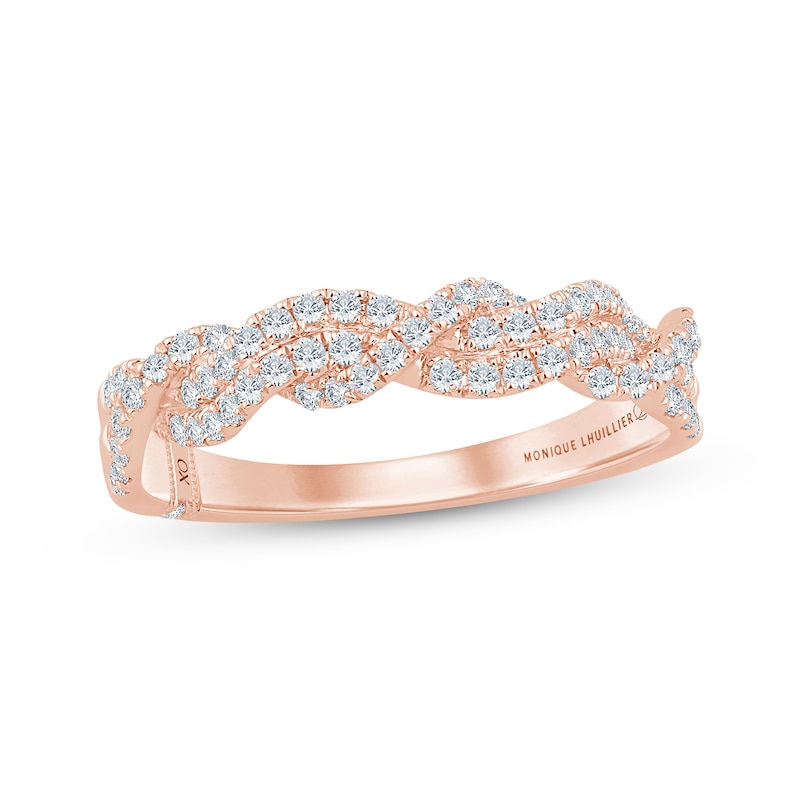 Main Image 1 of Monique Lhuillier Bliss Lab-Grown Diamond Multi-Row Twist Anniversary Ring 3/8 ct tw 18K Rose Gold