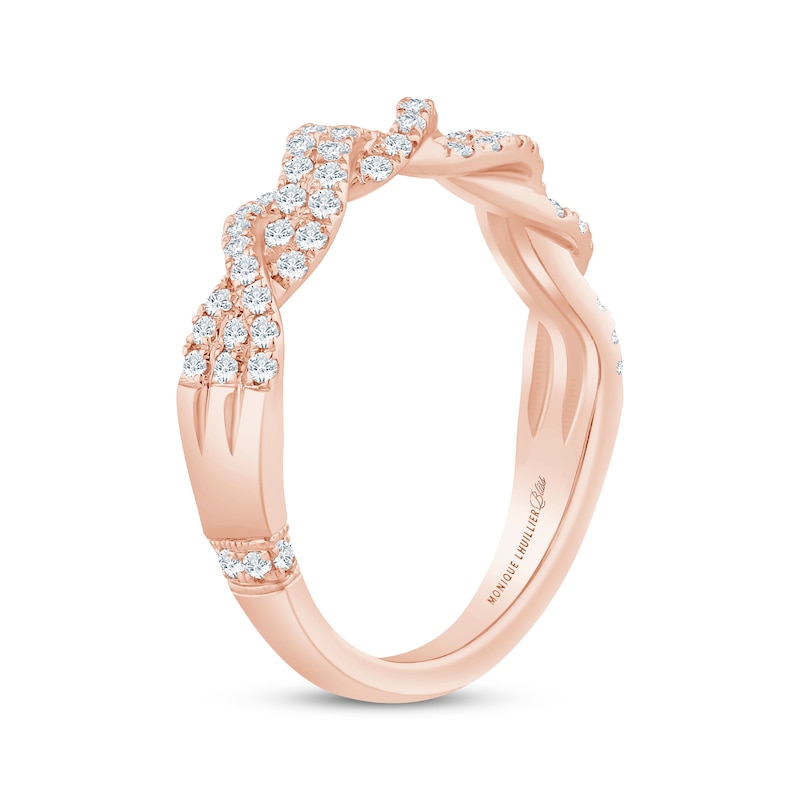 Main Image 2 of Monique Lhuillier Bliss Lab-Grown Diamond Multi-Row Twist Anniversary Ring 3/8 ct tw 18K Rose Gold