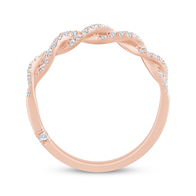 Main Image 3 of Monique Lhuillier Bliss Lab-Grown Diamond Multi-Row Twist Anniversary Ring 3/8 ct tw 18K Rose Gold