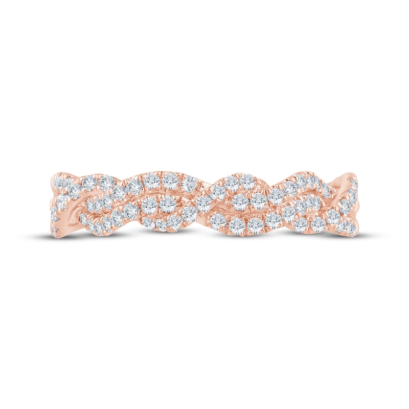 Main Image 4 of Monique Lhuillier Bliss Lab-Grown Diamond Multi-Row Twist Anniversary Ring 3/8 ct tw 18K Rose Gold