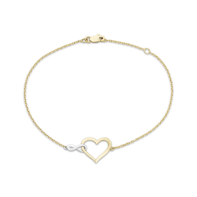 Main Image 1 of Infinity Heart Bracelet 10K Two-Tone Gold 7.5&quot;