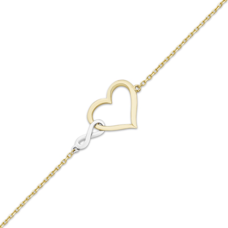 Main Image 2 of Infinity Heart Bracelet 10K Two-Tone Gold 7.5&quot;