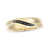 Thumbnail Image 1 of Men's Black Diamond Wedding Band 1/15 ct tw 10K Yellow Gold