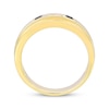 Thumbnail Image 3 of Men's Square-Cut Diamond & Blue Sapphire Wedding Band 1/10 ct tw 10K Yellow Gold