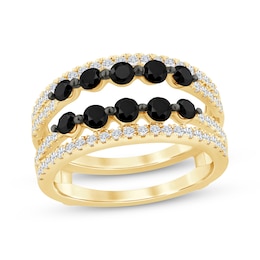 Now + Forever Black & White Diamond Enhancer Ring 1-1/4 ct tw 14K Yellow Gold