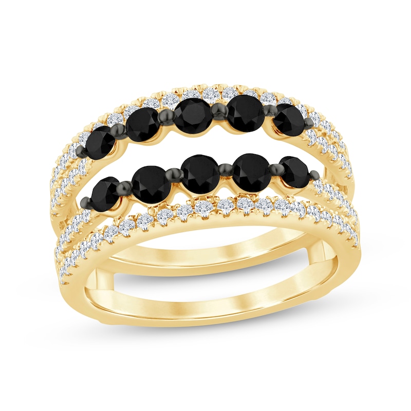 Main Image 1 of Black & White Diamond Enhancer Ring 1-1/4 ct tw 14K Yellow Gold