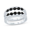 Thumbnail Image 1 of Black & White Diamond Enhancer Ring 1-1/4 ct tw 14K White Gold