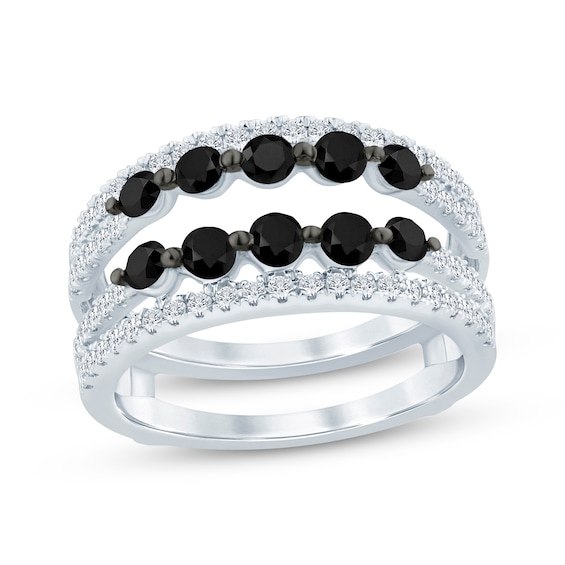 Black & White Diamond Enhancer Ring 1-1/4 ct tw 14K White Gold
