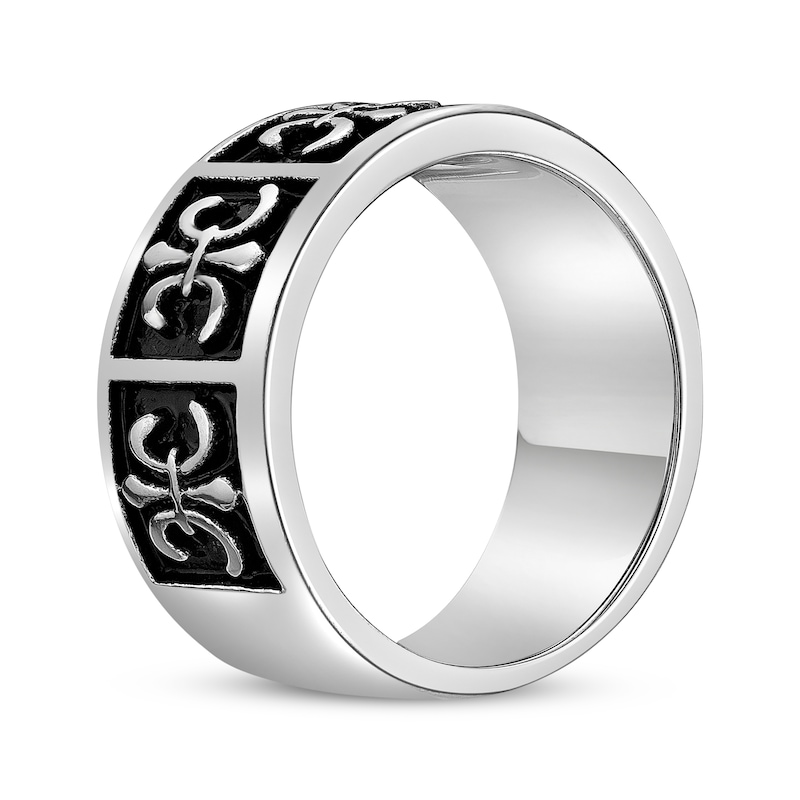 Main Image 2 of Men's Fleur-De-Lis Ring Stainless Steel