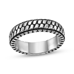 Men's Antique-Finish Tire Tread Pattern Ring Stainless Steel