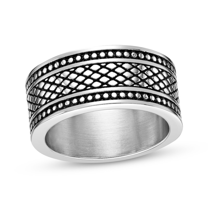 Main Image 1 of Men's Mesh Pattern Ring Stainless Steel