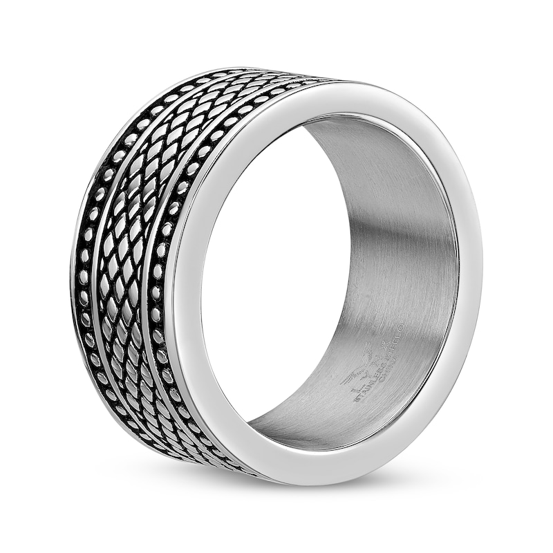 Main Image 2 of Men's Mesh Pattern Ring Stainless Steel