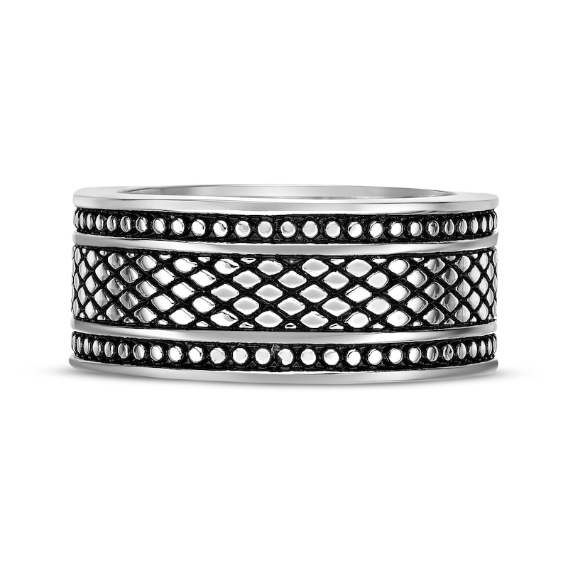 Main Image 4 of Men's Mesh Pattern Ring Stainless Steel