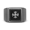 Thumbnail Image 4 of Men's Black Square Agate Ring Black Ion-Plated Stainless Steel