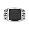 Thumbnail Image 2 of Men's Black Square Agate Ring Stainless Steel