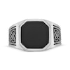 Thumbnail Image 4 of Men's Black Octagon Agate Ring Stainless Steel