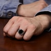 Thumbnail Image 5 of Men's Black Octagon Agate Ring Stainless Steel