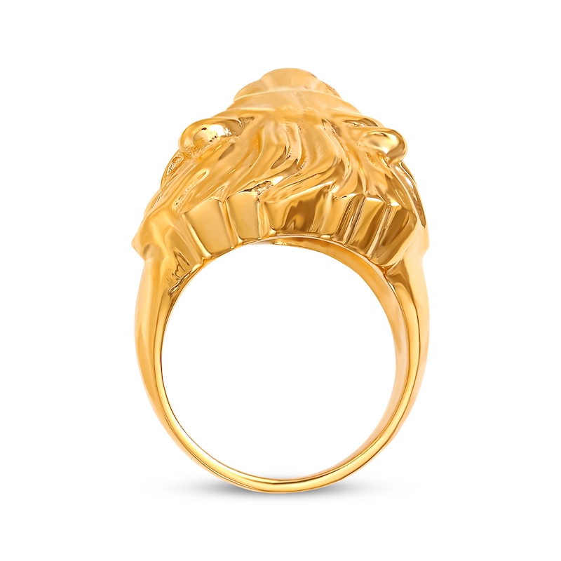 Main Image 3 of Lion's Head Ring Yellow Ion-Plated Stainless Steel