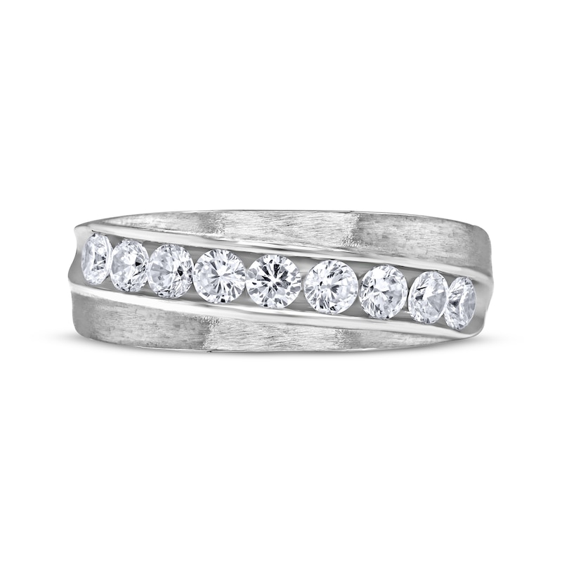 Men's Diamond Wedding Band 1 ct tw 10K White Gold