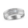 Thumbnail Image 1 of Men's Square & Round-Cut Diamond Wedding Band 1/3 ct tw 10K White Gold